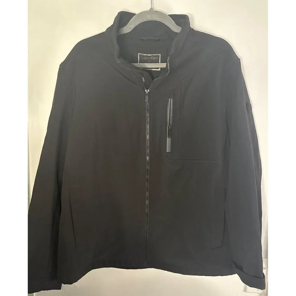 Calvin Klein Men’s L Black Jacket Water-Resistant Breathable Preppy fall holiday